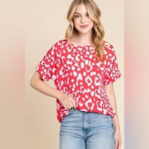 BOMBOM Animal Print Stretchy T-Shirt